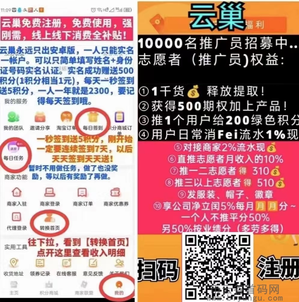 云巢首码对接团队长，全民公益综合性消费补贴平台，注册奖励，消费多少补贴多少